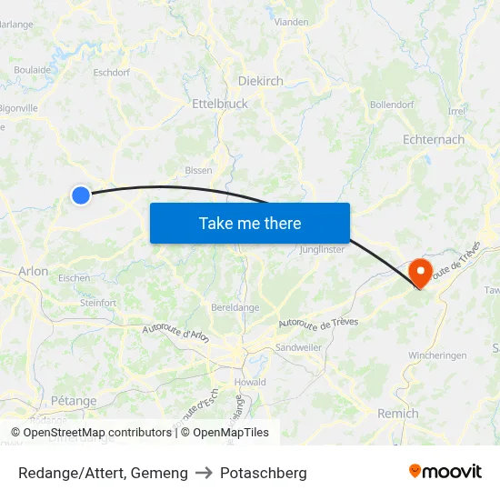 Redange/Attert, Gemeng to Potaschberg map