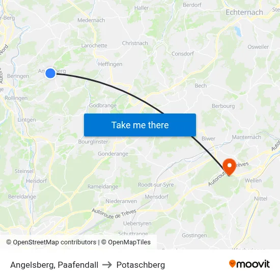Angelsberg, Paafendall to Potaschberg map