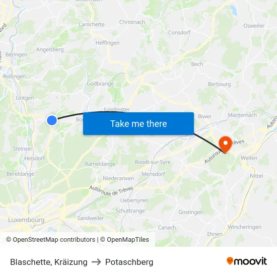 Blaschette, Kräizung to Potaschberg map