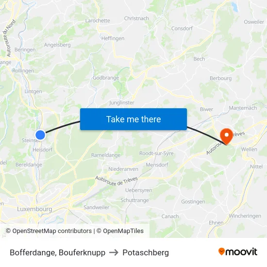 Bofferdange, Bouferknupp to Potaschberg map
