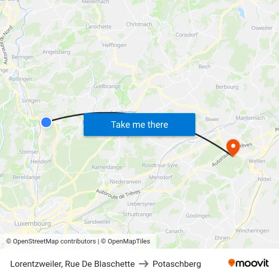 Lorentzweiler, Rue De Blaschette to Potaschberg map