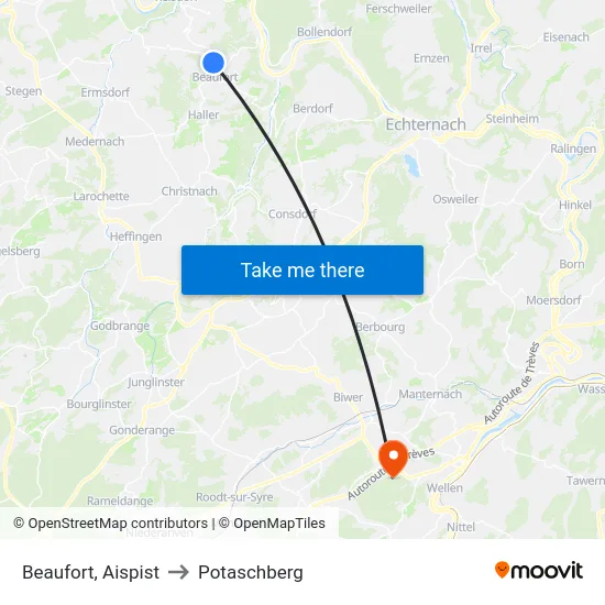 Beaufort, Aispist to Potaschberg map
