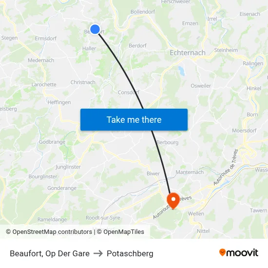 Beaufort, Op Der Gare to Potaschberg map