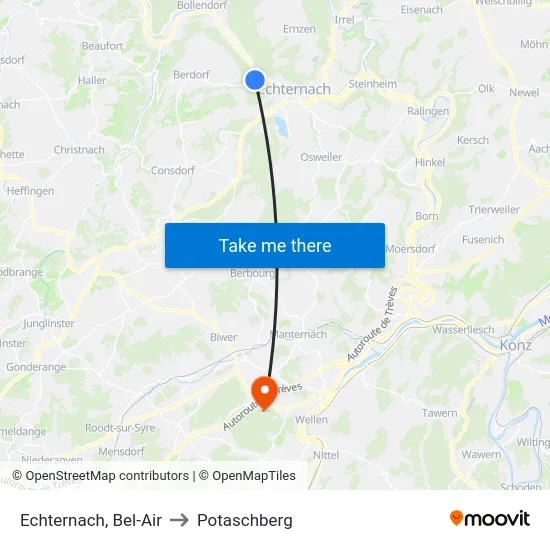 Echternach, Bel-Air to Potaschberg map