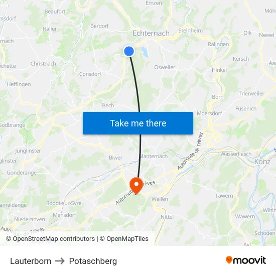 Lauterborn to Potaschberg map