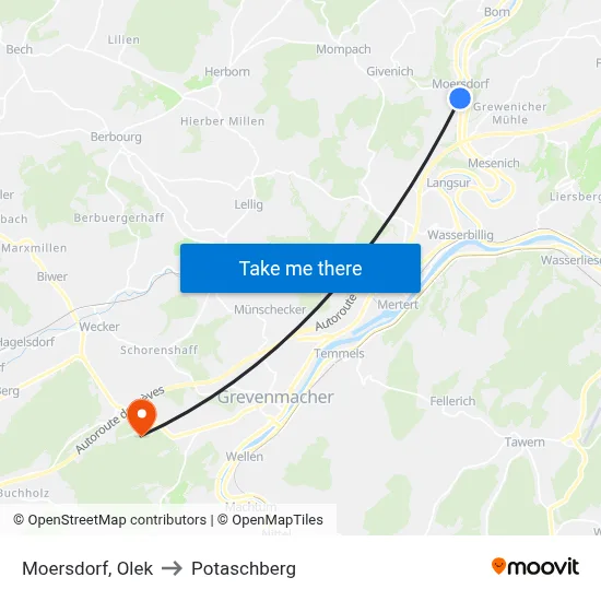Moersdorf, Olek to Potaschberg map