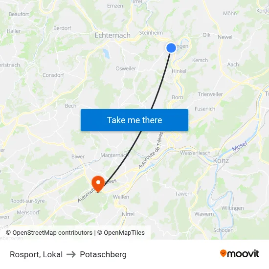 Rosport, Lokal to Potaschberg map