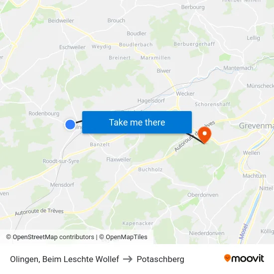 Olingen, Beim Leschte Wollef to Potaschberg map