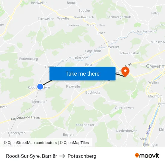 Roodt-Sur-Syre, Barriär to Potaschberg map