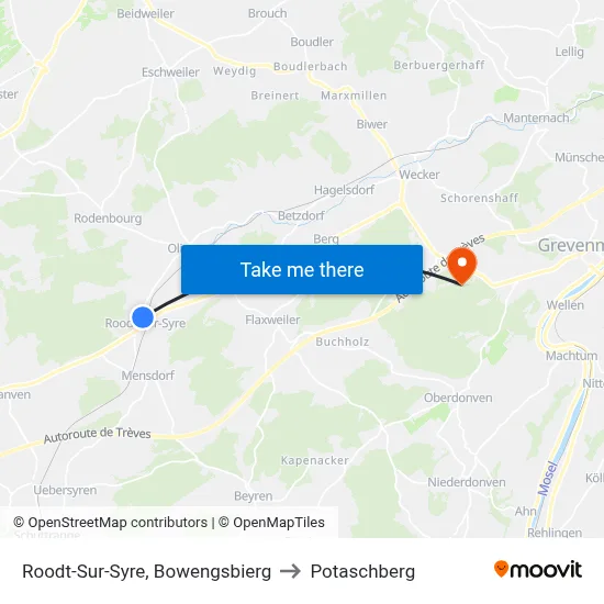 Roodt-Sur-Syre, Bowengsbierg to Potaschberg map