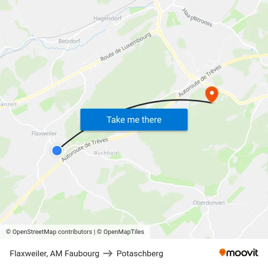 Flaxweiler, AM Faubourg to Potaschberg map