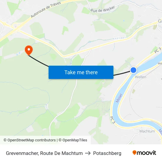 Grevenmacher, Route De Machtum to Potaschberg map
