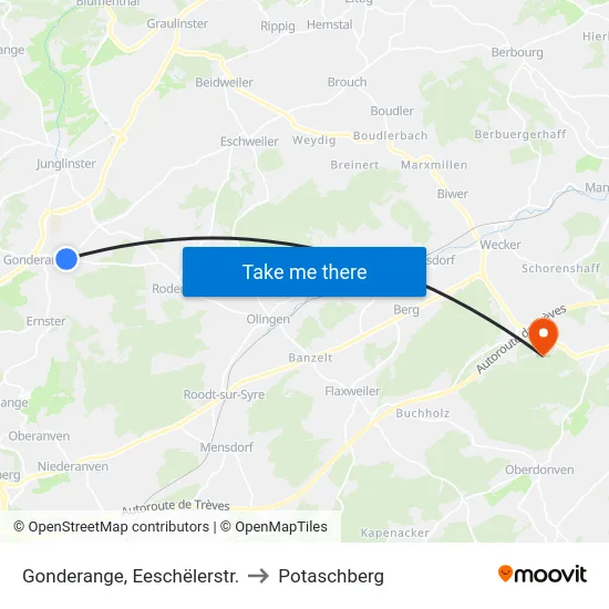 Gonderange, Eeschëlerstr. to Potaschberg map