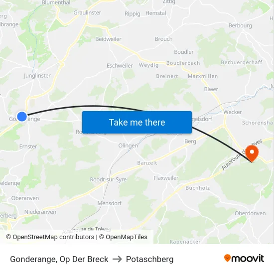 Gonderange, Op Der Breck to Potaschberg map