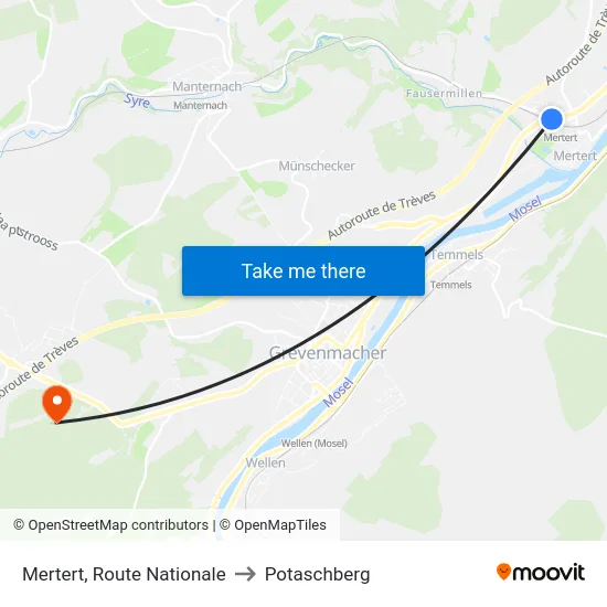 Mertert, Route Nationale to Potaschberg map