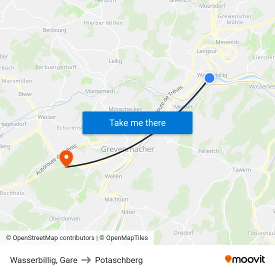Wasserbillig, Gare to Potaschberg map