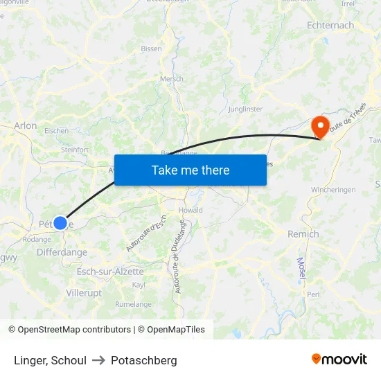 Linger, Schoul to Potaschberg map