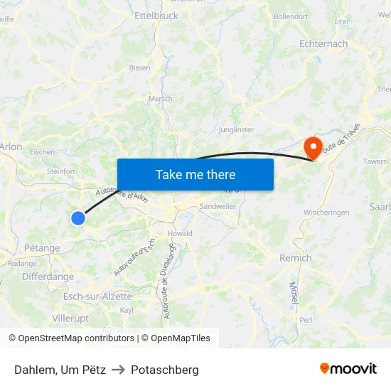 Dahlem, Um Pëtz to Potaschberg map