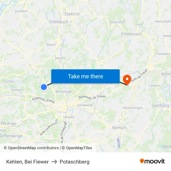 Kehlen, Bei Fiewer to Potaschberg map