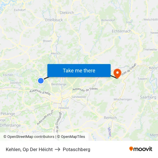 Kehlen, Op Der Héicht to Potaschberg map