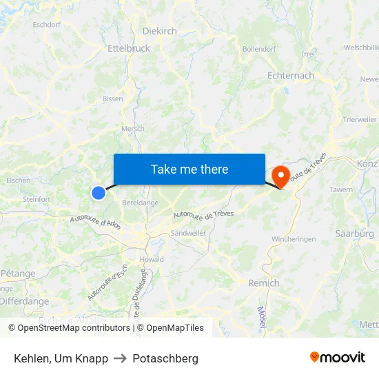 Kehlen, Um Knapp to Potaschberg map