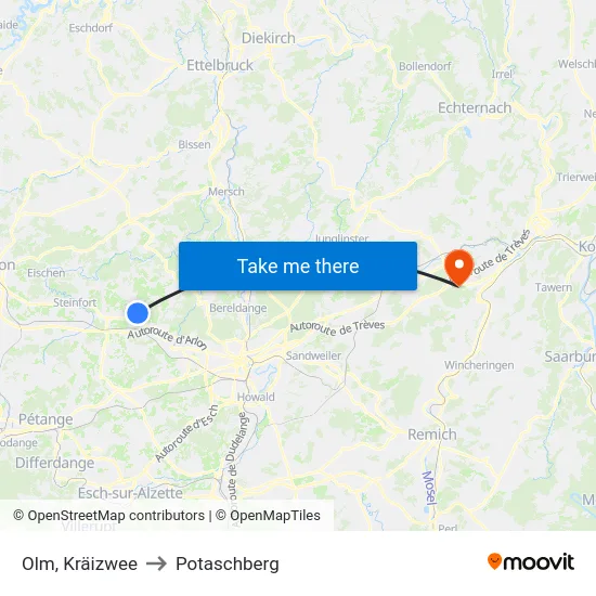 Olm, Kräizwee to Potaschberg map