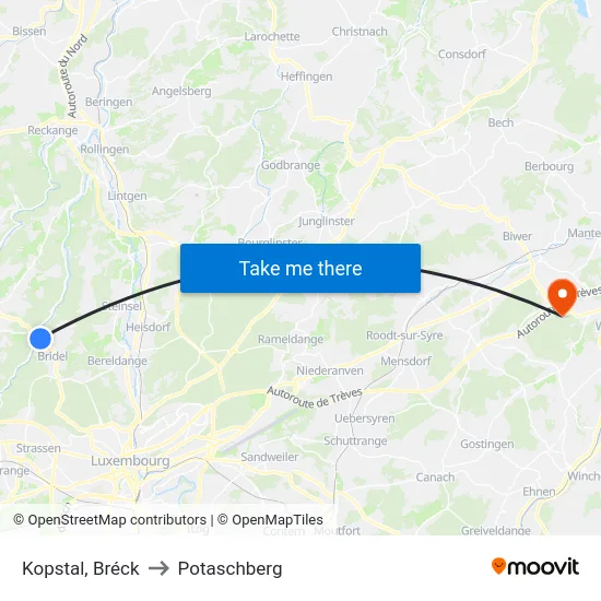 Kopstal, Bréck to Potaschberg map