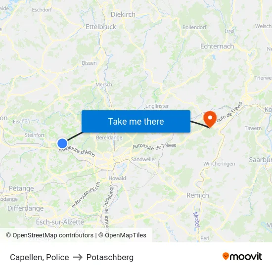 Capellen, Police to Potaschberg map