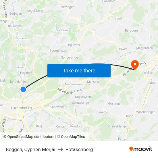 Beggen, Cyprien Merjai to Potaschberg map