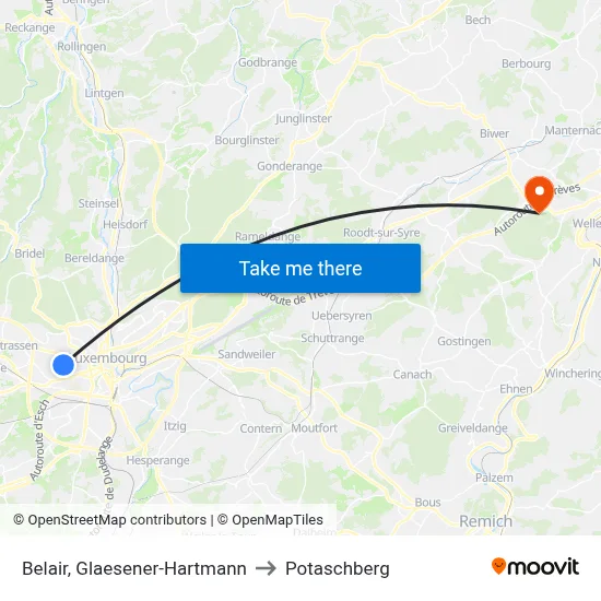 Belair, Glaesener-Hartmann to Potaschberg map