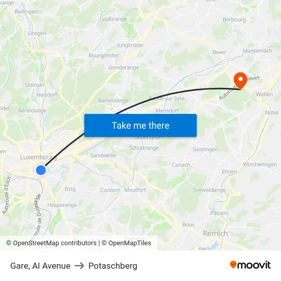 Gare, Al Avenue to Potaschberg map