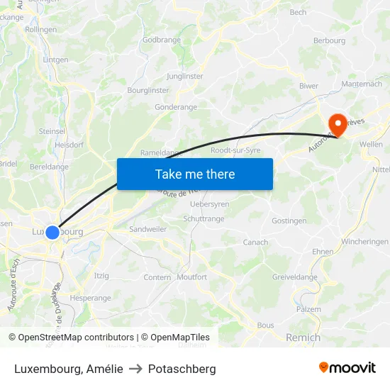 Luxembourg, Amélie to Potaschberg map