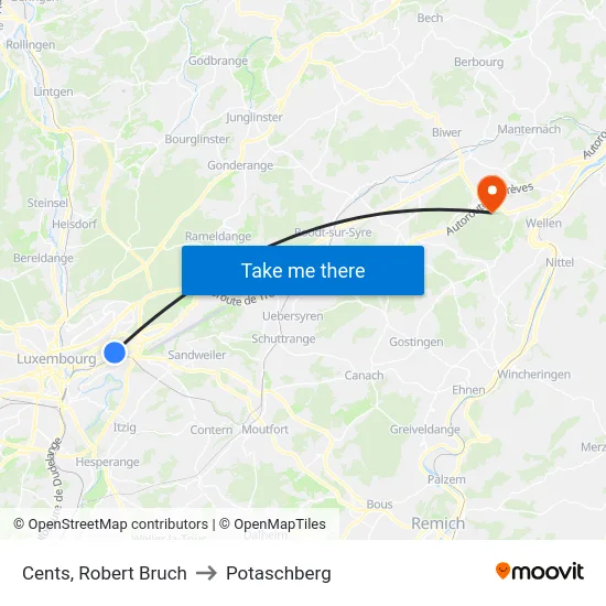 Cents, Robert Bruch to Potaschberg map