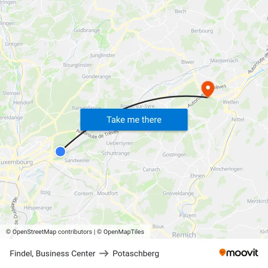 Findel, Business Center to Potaschberg map