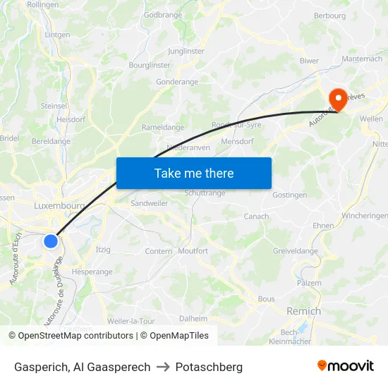Gasperich, Al Gaasperech to Potaschberg map