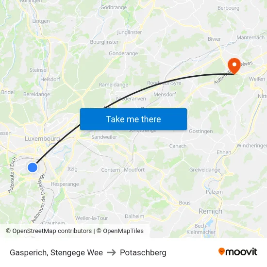 Gasperich, Stengege Wee to Potaschberg map