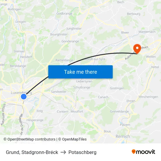 Grund, Stadgronn-Bréck to Potaschberg map