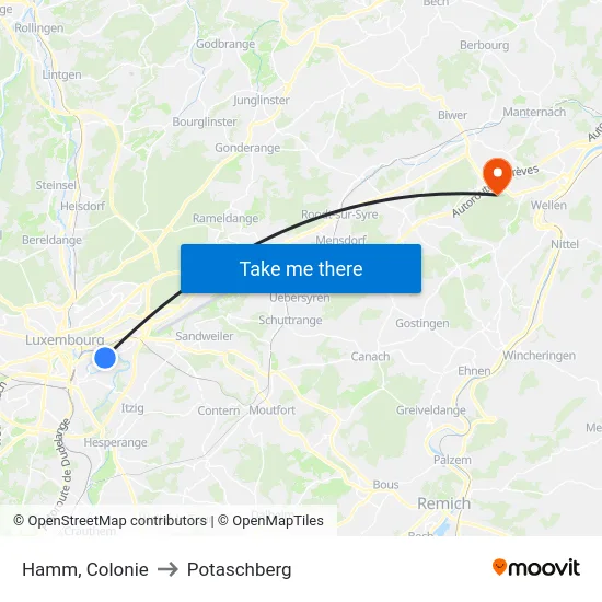 Hamm, Colonie to Potaschberg map