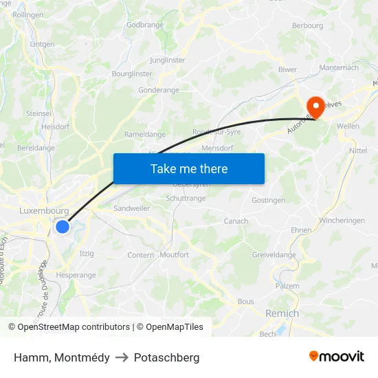 Hamm, Montmédy to Potaschberg map