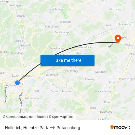 Hollerich, Heentze Park to Potaschberg map