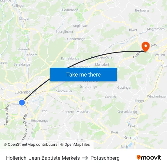 Hollerich, Jean-Baptiste Merkels to Potaschberg map