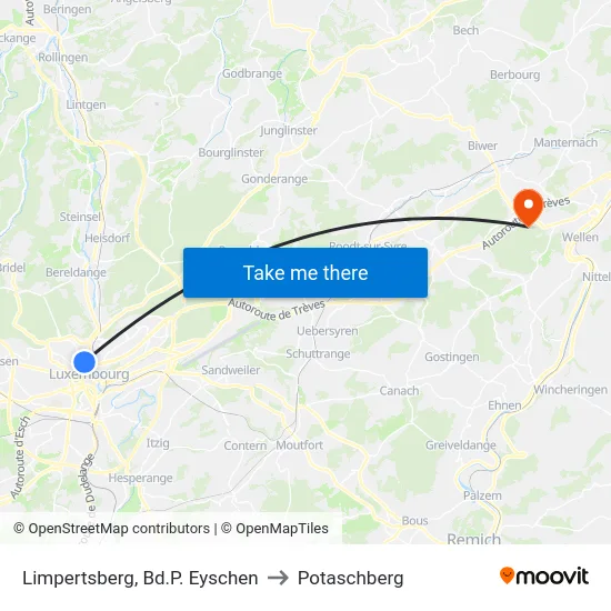 Limpertsberg, Bd.P. Eyschen to Potaschberg map