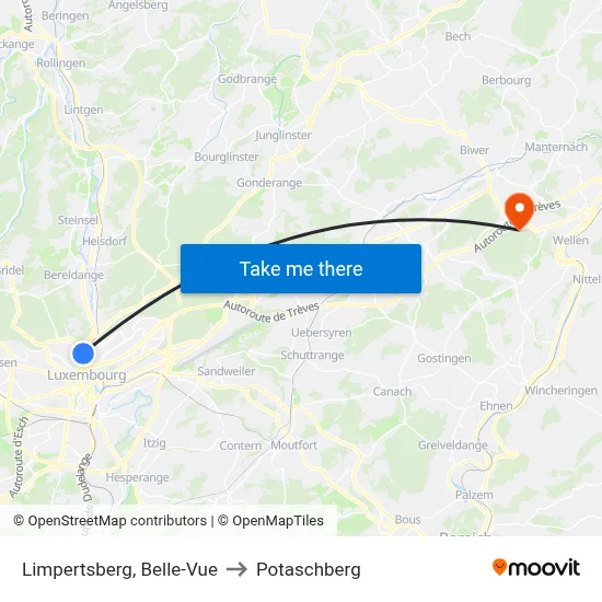Limpertsberg, Belle-Vue to Potaschberg map