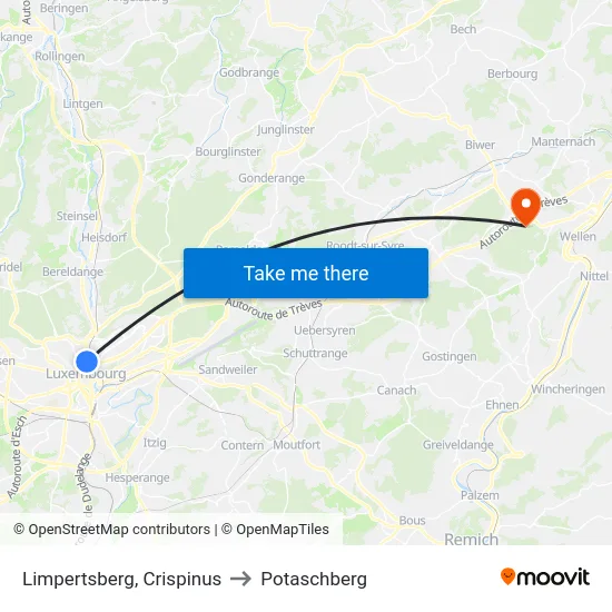 Limpertsberg, Crispinus to Potaschberg map