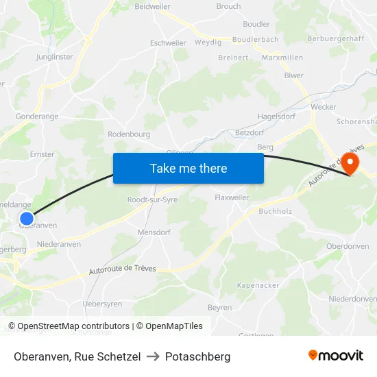 Oberanven, Rue Schetzel to Potaschberg map