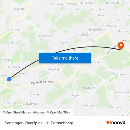 Senningen, Duerfplaz to Potaschberg map