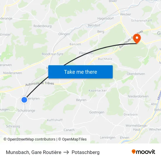Munsbach, Gare Routière to Potaschberg map