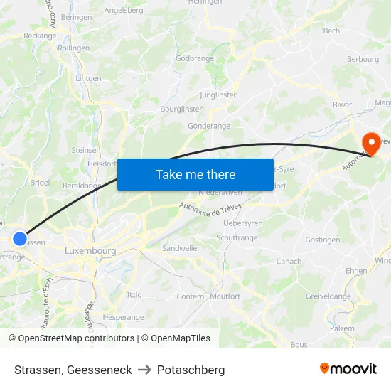 Strassen, Geesseneck to Potaschberg map