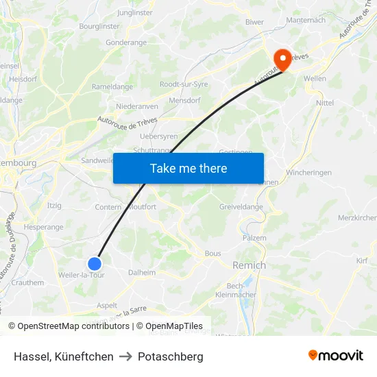 Hassel, Küneftchen to Potaschberg map