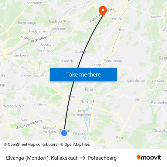 Elvange (Mondorf), Kallekskaul to Potaschberg map